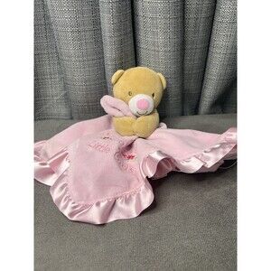 Baby Starters Thank Heaven Little Girls Pink Teddy Bear Lovey Satin Blanket Toy